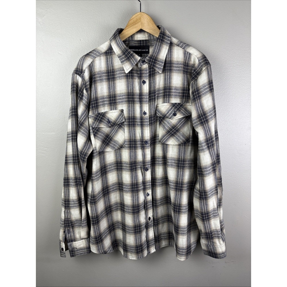 Molokai Surf Co Flannel Mens Size XL Mens Long Sleeve